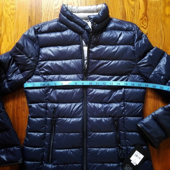 Black Rivet Jackets & Coats Nwt Navy Blue Puffer Jacket With Faux